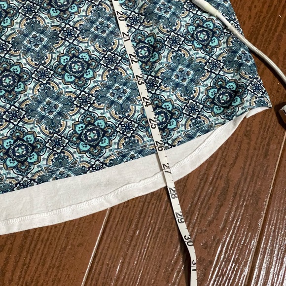 Retro-ology Blue and white racer back tank top size small spandex floral print - Picture 7 of 12